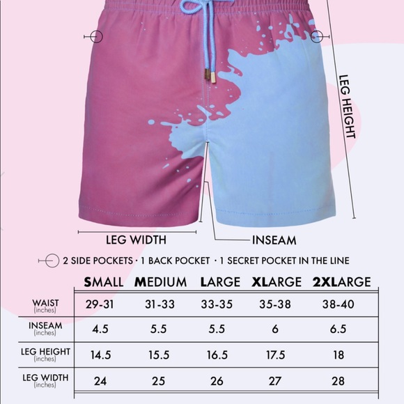 NWT Cappelle Miami color changing swim trunks - Picture 2 of 4